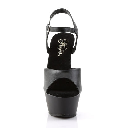 Pleaser Womens Sandals KISS-209 Blk Faux Leather/Blk Matte