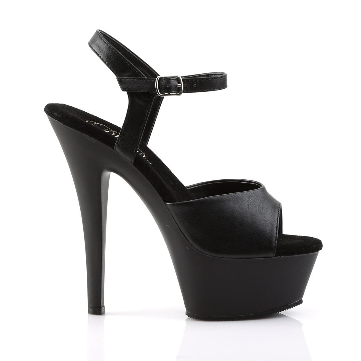 Pleaser Womens Sandals KISS-209 Blk Faux Leather/Blk Matte