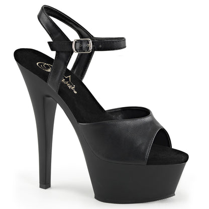 Pleaser Womens Sandals KISS-209 Blk Faux Leather/Blk Matte