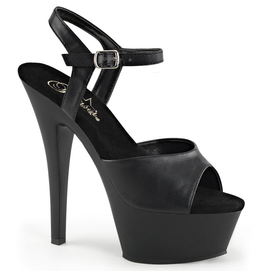 Pleaser Womens Sandals KISS-209 Blk Faux Leather/Blk Matte