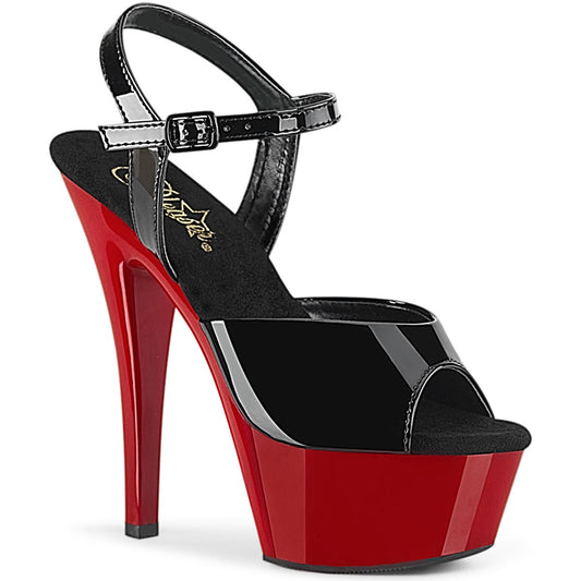 Pleaser Womens Sandals KISS-209 Blk Pat/Red