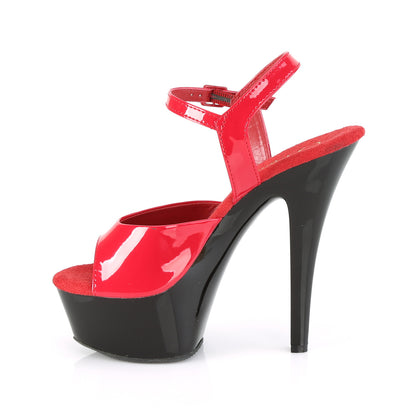 Pleaser Womens Sandals KISS-209 Red Pat/Blk