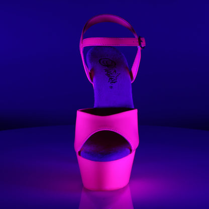 Pleaser Womens Sandals KISS-209UV Neon H. Pink/H. Pink