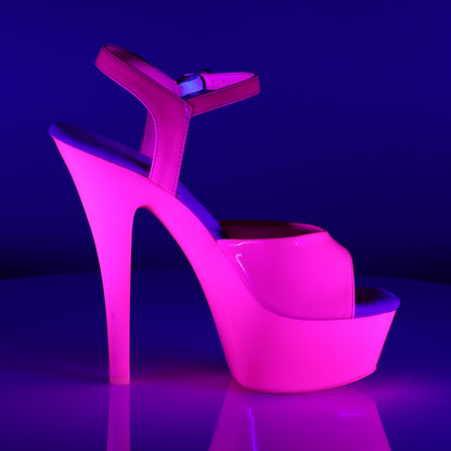 Pleaser Womens Sandals KISS-209UV Neon H. Pink/H. Pink