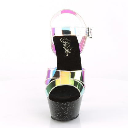Pleaser Damen Sandalen KISS-220mmr Magic Mirror TPU / BLK