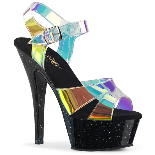 Pleaser Damen Sandalen KISS-220mmr Magic Mirror TPU / BLK