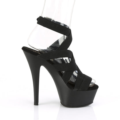 Pleaser Damen Sandalen KISS-241 BLK elastisches Band / BLK Matte
