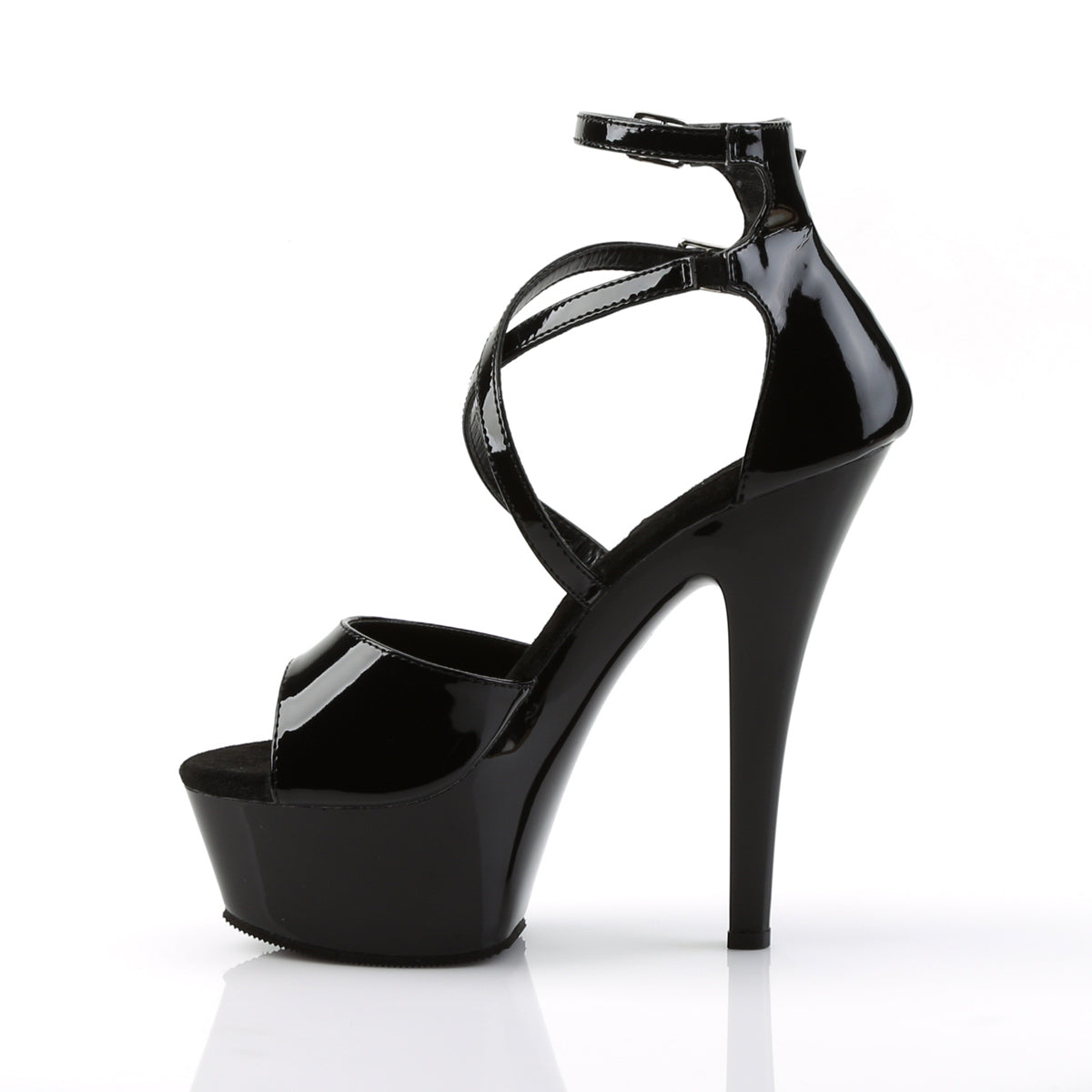 Pleaser Womens Sandals KISS-254 Blk Pat/Blk
