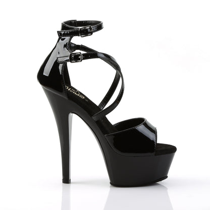 Pleaser Womens Sandals KISS-254 Blk Pat/Blk