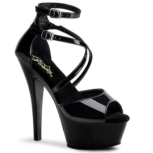 Pleaser Womens Sandals KISS-254 Blk Pat/Blk