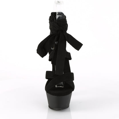Pleaser Womens Sandals KISS-274 Blk Faux Suede/Blk Matte