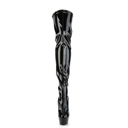 Pleaser Womens Boots. KISS-3000 BLK STR Pat / BLK