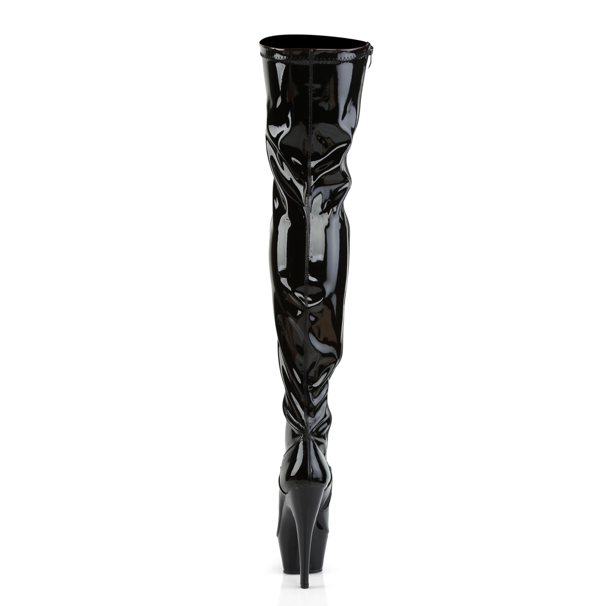 Pleaser Womens Boots. KISS-3000 BLK STR Pat / BLK