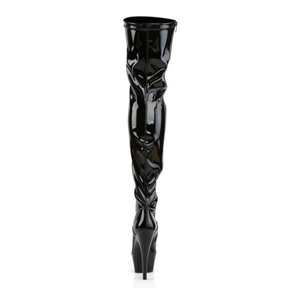 Pleaser Womens Boots. KISS-3000 BLK STR Pat / BLK