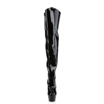 Pleaser Womens Boots. KISS-3010 BLK Pat / BLK