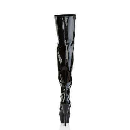 Pleaser Womens Boots. KISS-3010 BLK Pat / BLK