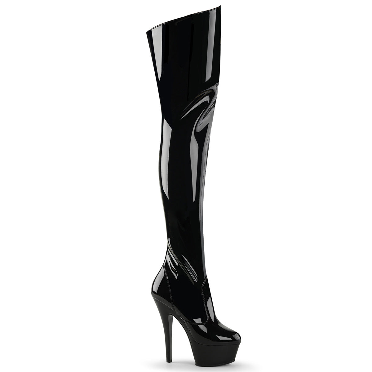Pleaser Womens Boots. KISS-3010 BLK Pat / BLK