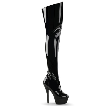 Pleaser Womens Boots. KISS-3010 BLK Pat / BLK