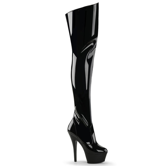 Pleaser Womens Boots KISS-3010 Blk Pat/Blk
