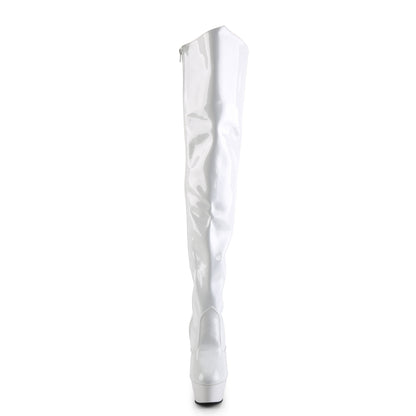 Pleaser Womens Boots KISS-3010 Wht Pat/Wht