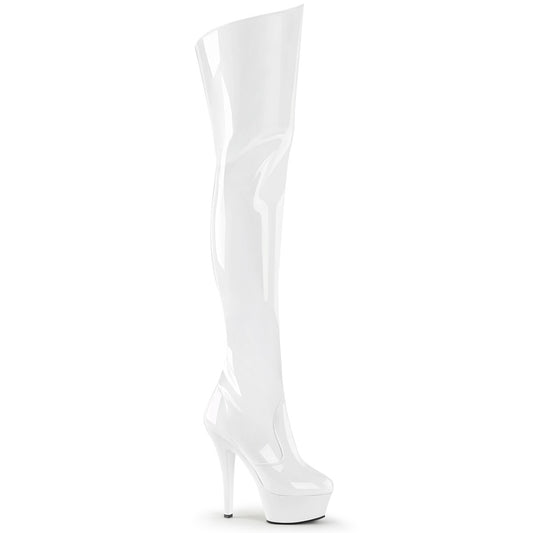 Pleaser Womens Boots. KISS-3010 WHT PAT / WHT