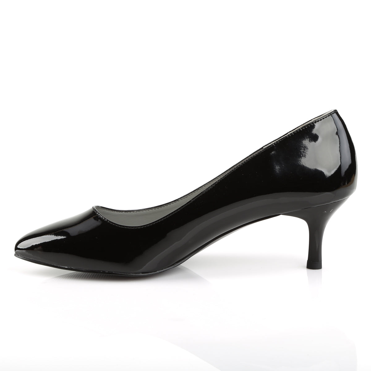 Pleaser Pink Label Womens Pumps KITTEN-01 Blk Pat