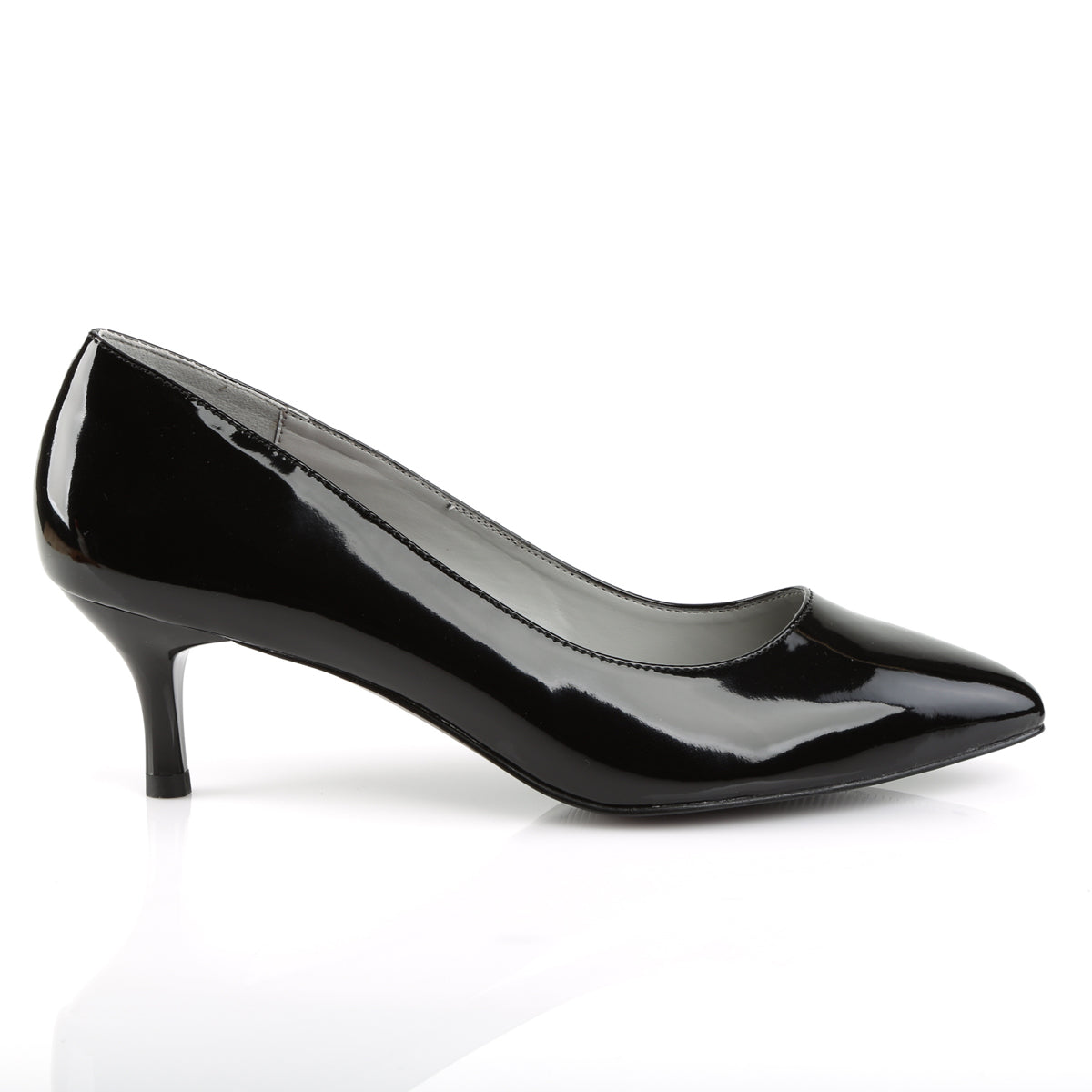 Pleaser Pink Label Womens Pumps KITTEN-01 Blk Pat