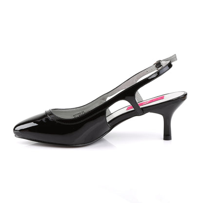 Pleaser Pink Label Womens Pumps KITTEN-02 Blk Pat