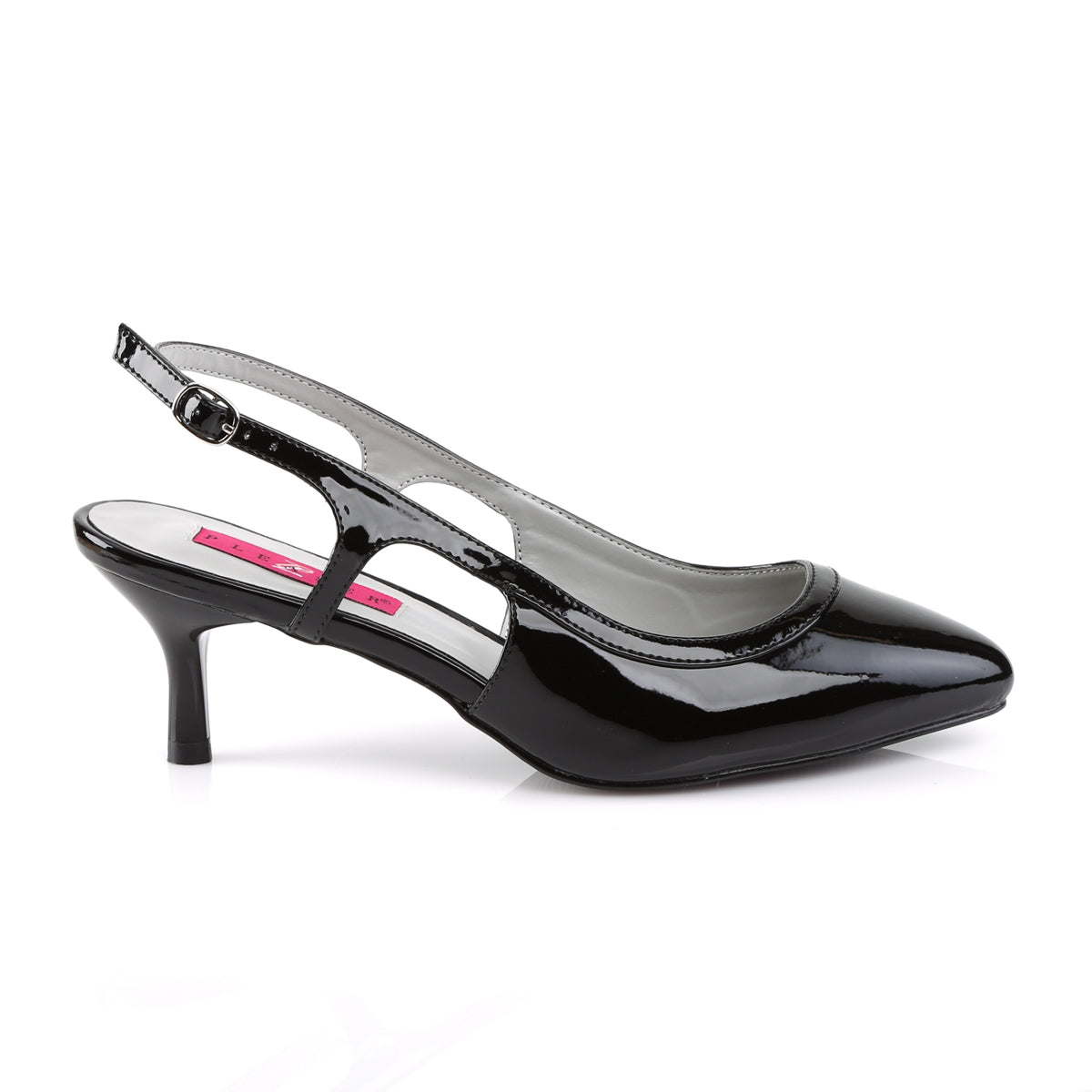 Pleaser Pink Label Womens Pumps KITTEN-02 Blk Pat