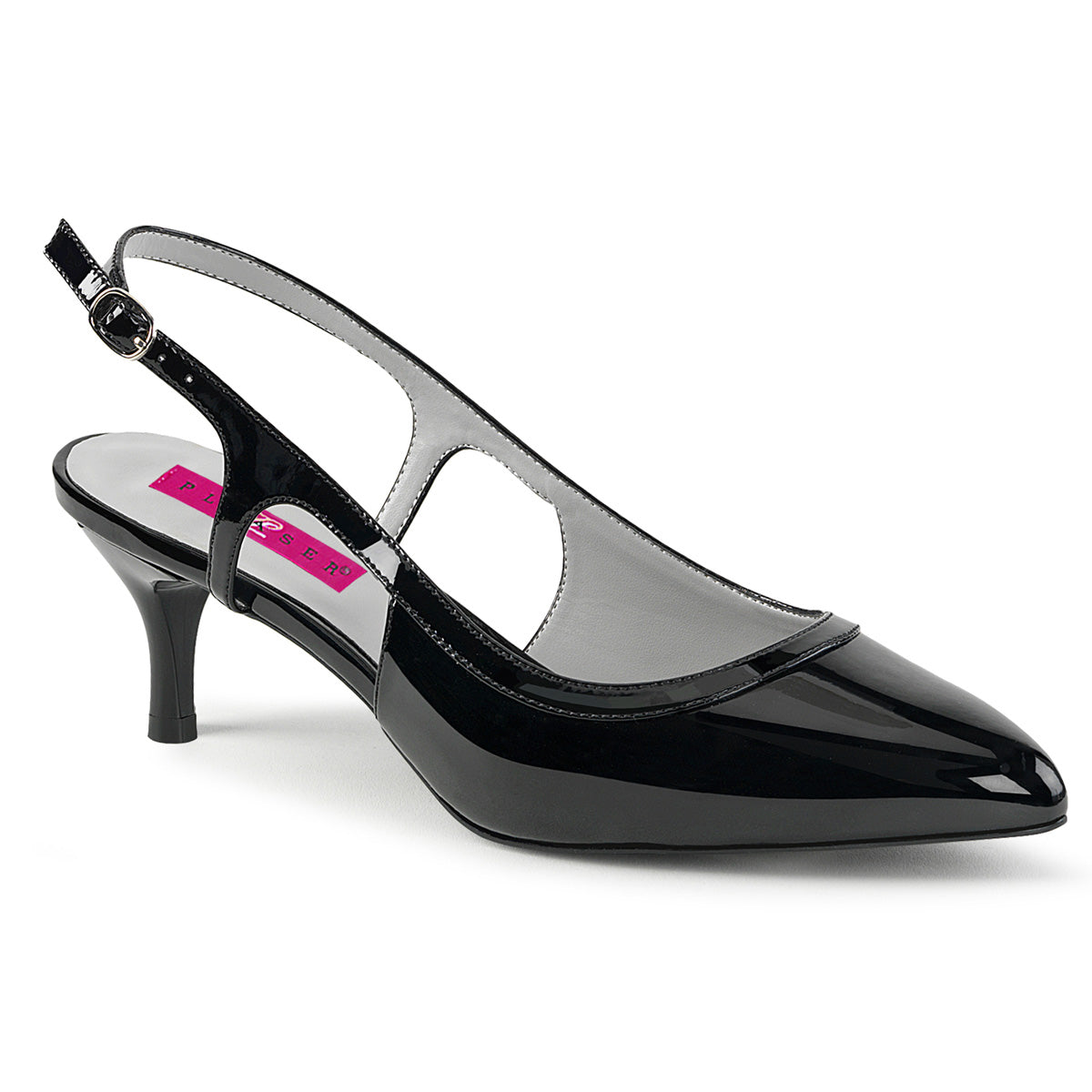 Pleaser Pink Label Womens Pumps KITTEN-02 Blk Pat