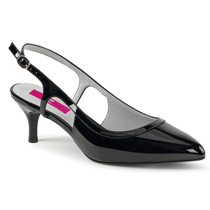 Pleaser Pink Label Womens Pumps KITTEN-02 Blk Pat