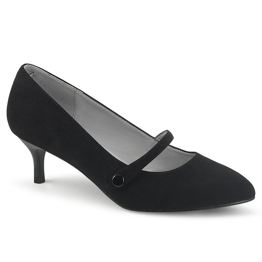 Pleaser Pink Label Womens Pumps KITTEN-03 Blk Nubuck