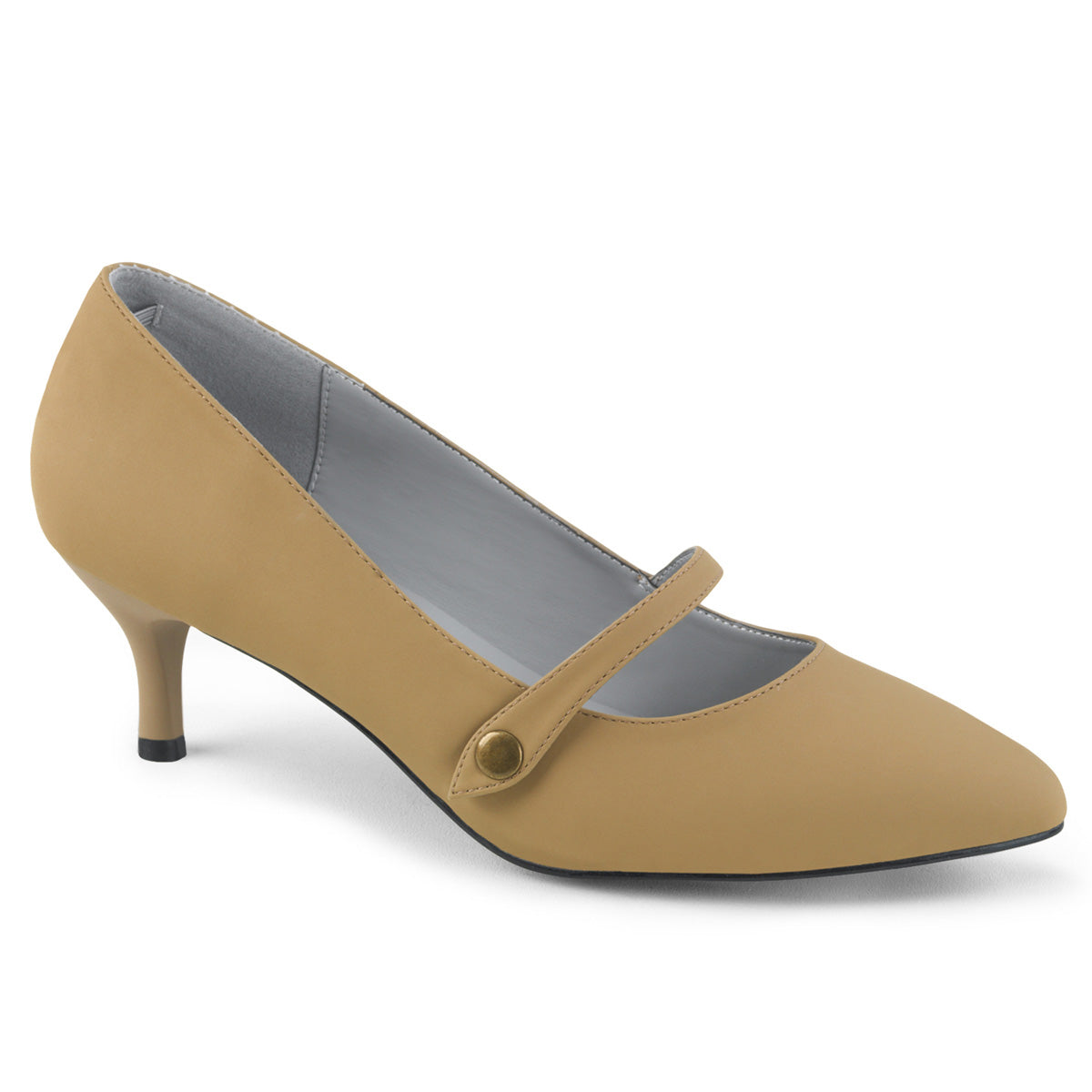 Pleaser Pink Label Womens Pumps KITTEN-03 Taupe Nubuck