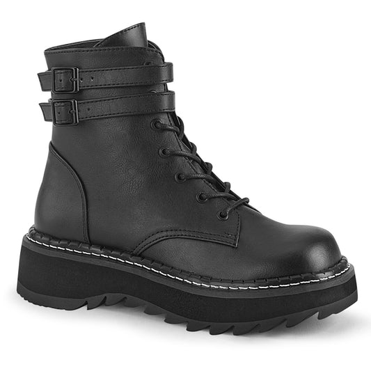 DemoniaCult Damenknöchelstiefel LILITH-152 BLK Vegan Leder