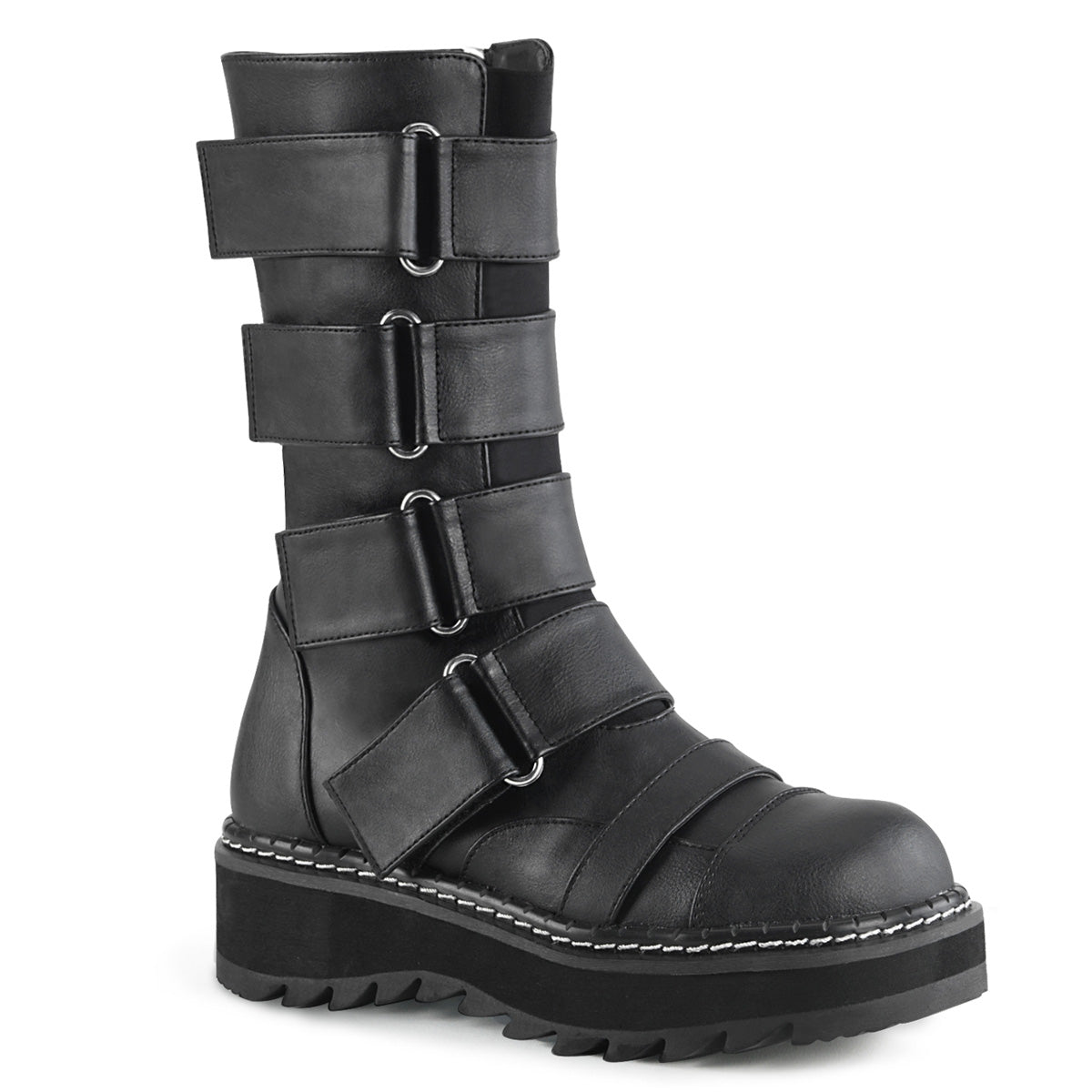 DemoniaCult Womens Boots LILITH-211 Blk Vegan Leather