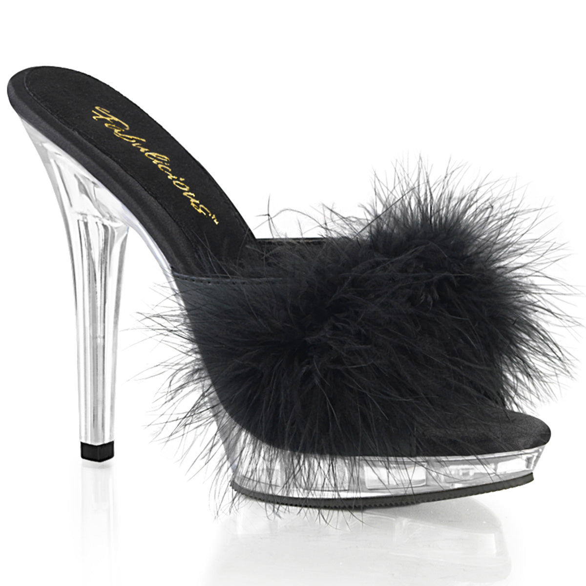 Fabulicious Damen Sandalen LIP-101-8 BLK Satin-Fur / CLR