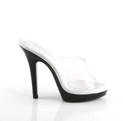 Fabulicious Womens Sandals LIP-101 Clr-Slv/Blk