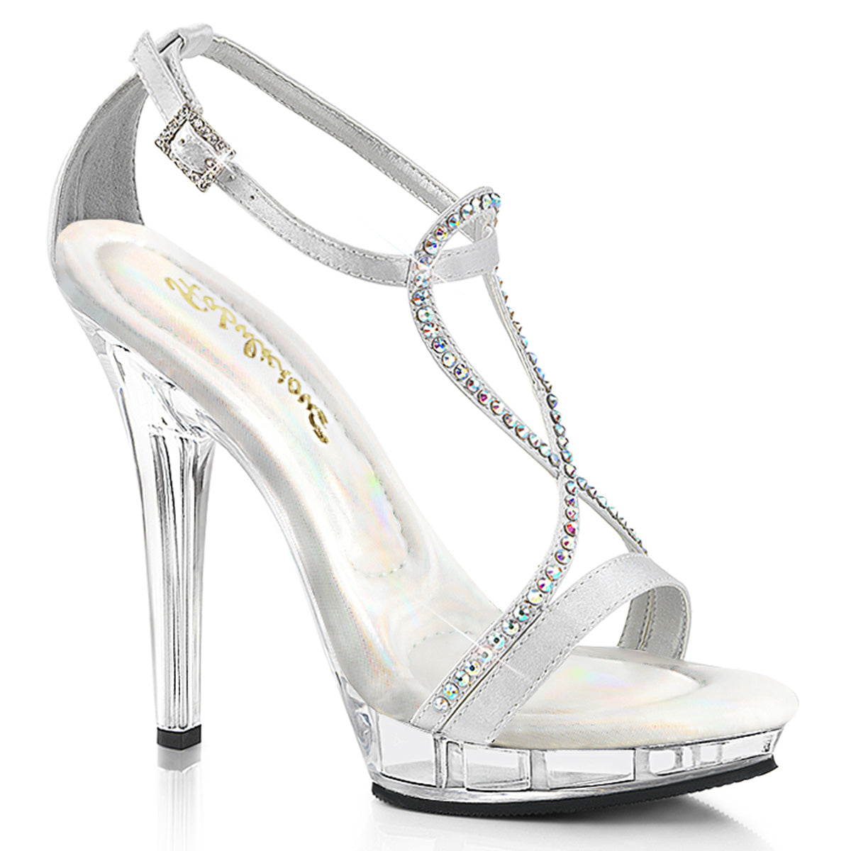Fabulicious Damen Sandalen LIP-156 SLV Satin / CLR