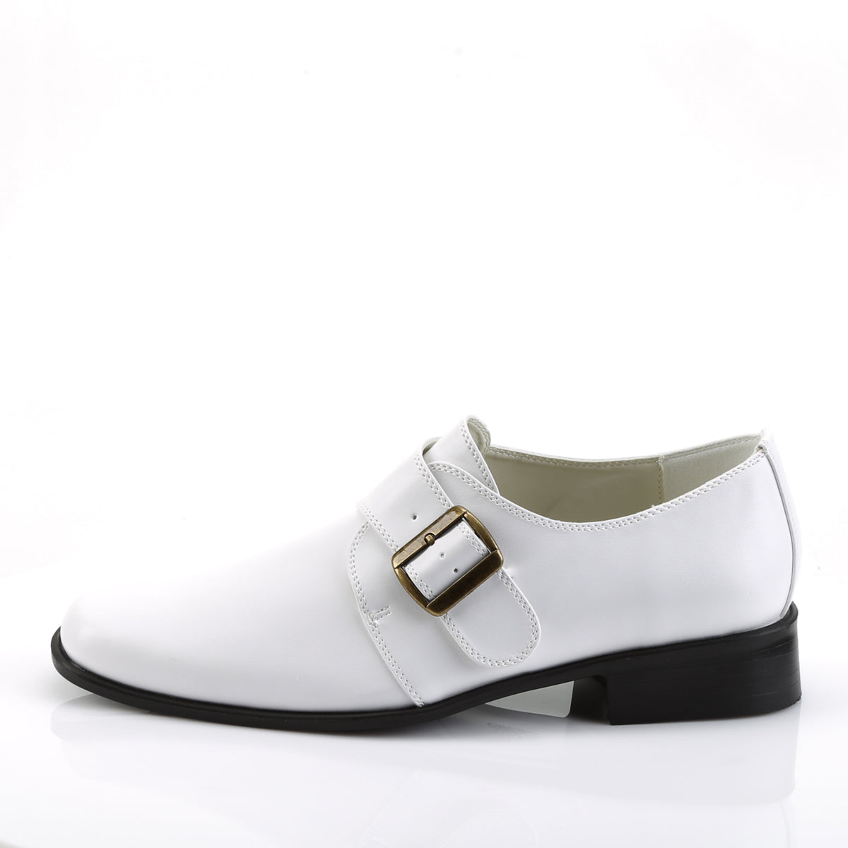 Funtasma Mens niedriger Schuh. Loafer-12 WHT PU.