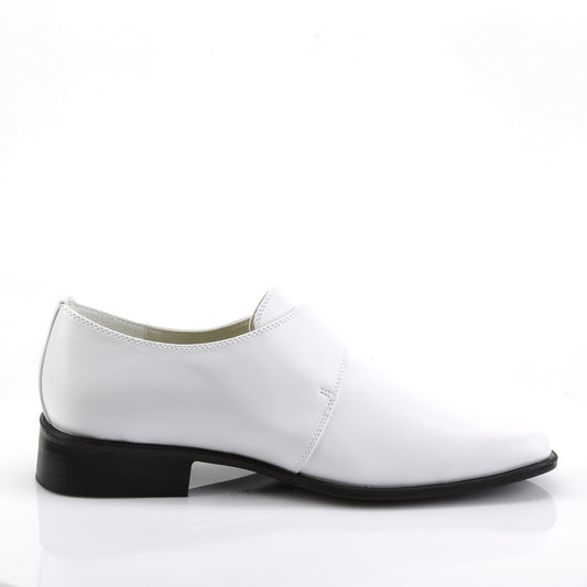 Funtasma Mens niedriger Schuh. Loafer-12 WHT PU.