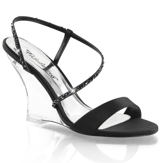 Fabulicious Damen Sandalen LOVELY-417 BLK Satin / CLR