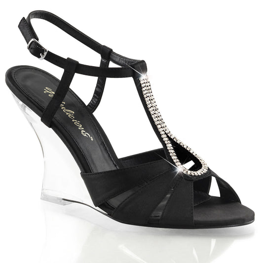 Fabulicious Damen Sandalen LOVELY-420 blk satin / clr