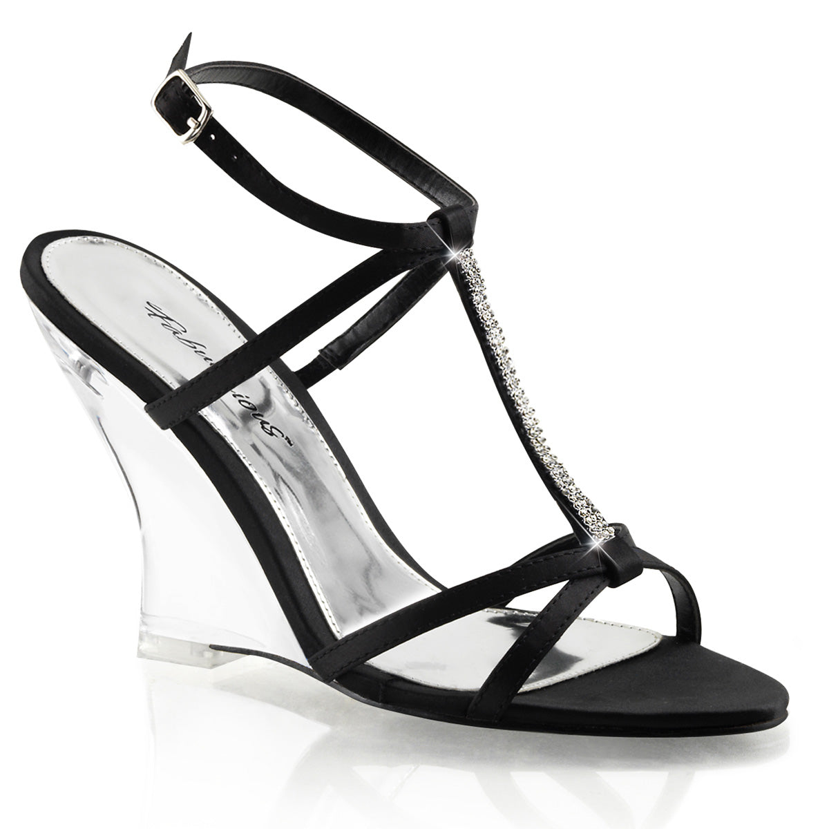 Fabulicious Damen Sandalen LOVELY-428 BLK Satin / CLR