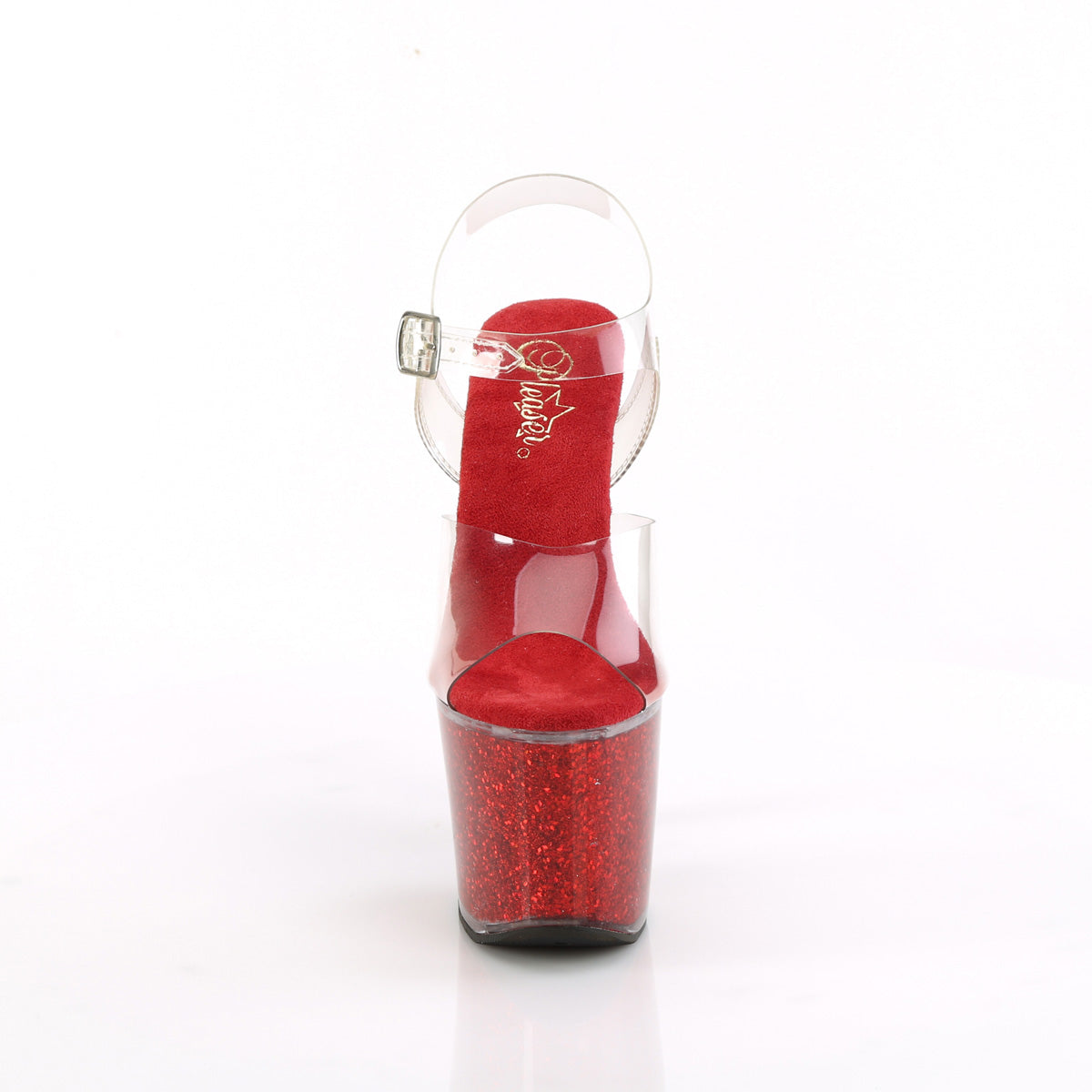 Pleaser   LOVESICK-708SG CLR/rote Schillern Glitzer