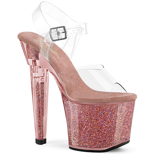 Pleaser   LOVESICK-708SG CLR/Pink Multi -Irisierende Glitzer