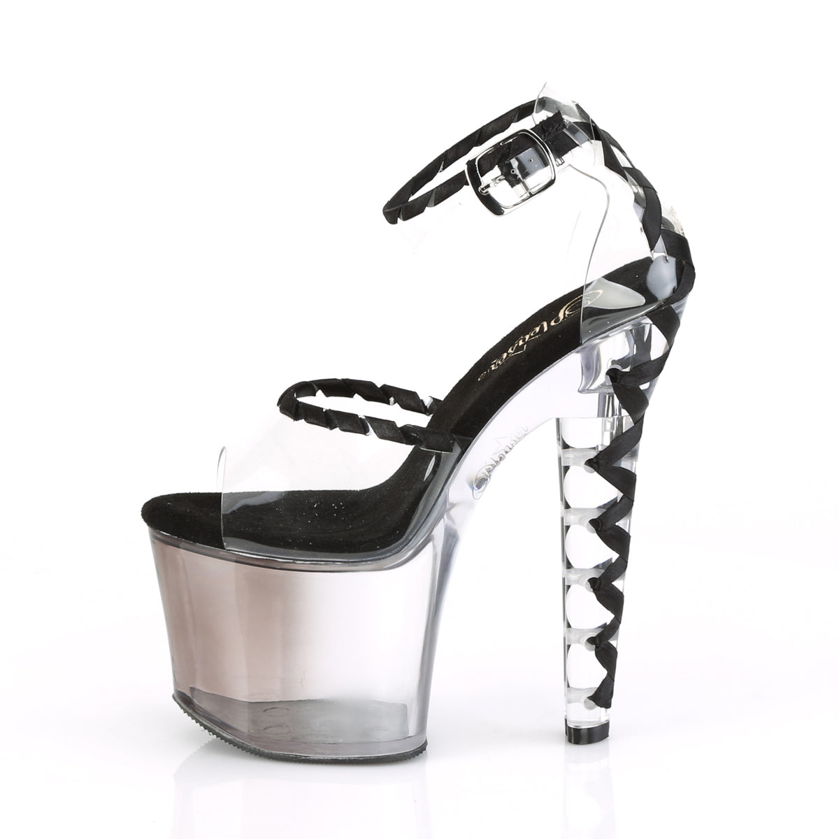 Pleaser Damen Sandalen LOVESICK-712T CLR-BLK / verblasste BLK