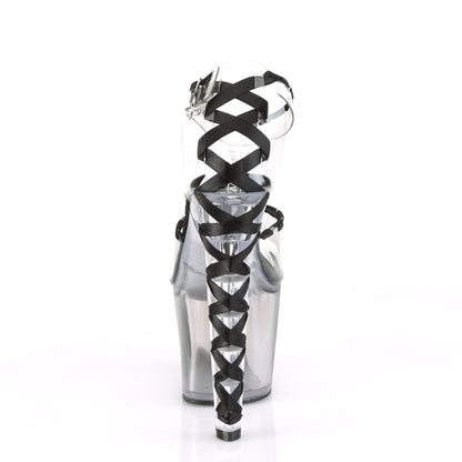 Pleaser Damen Sandalen LOVESICK-712T CLR-BLK / verblasste BLK
