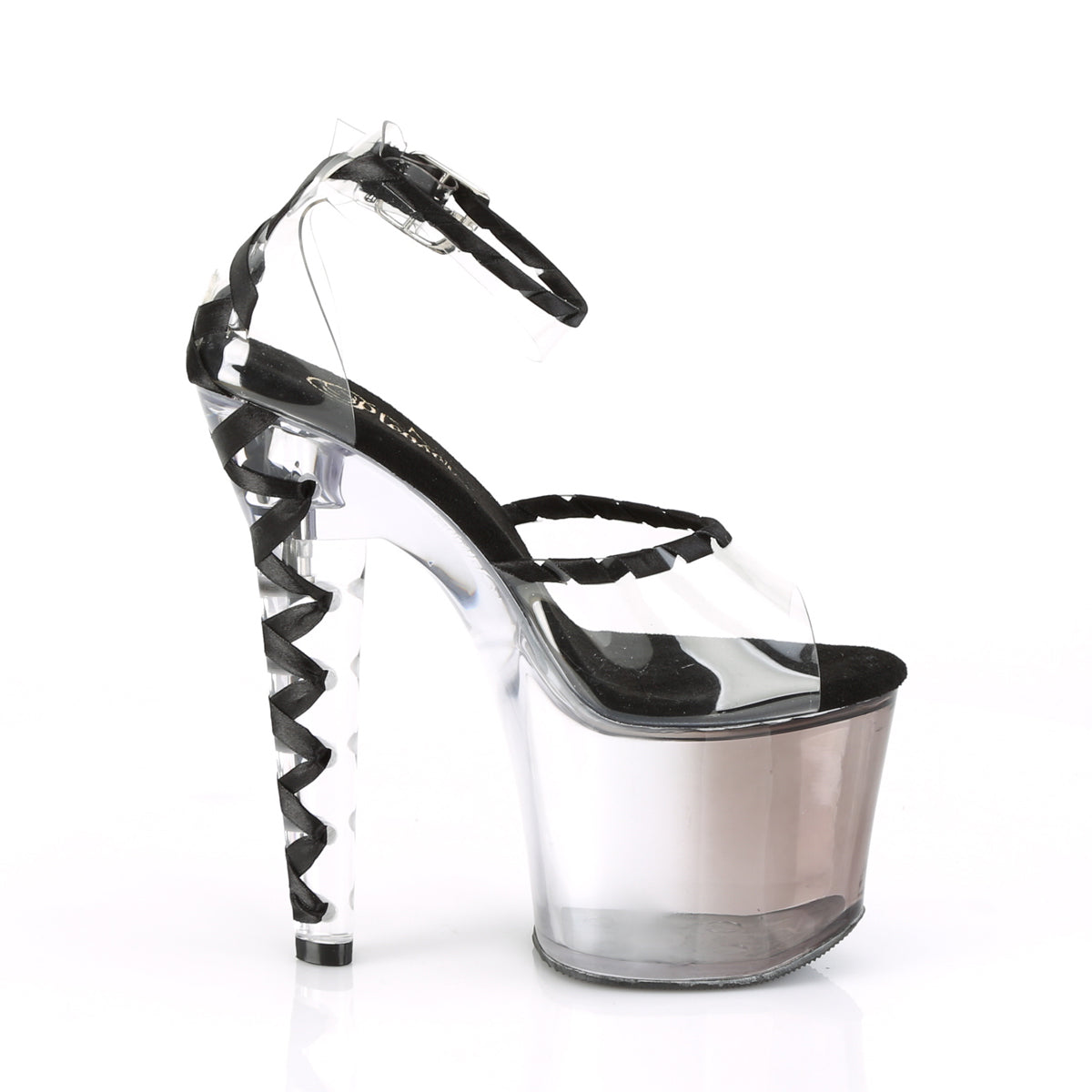Pleaser Damen Sandalen LOVESICK-712T CLR-BLK / verblasste BLK