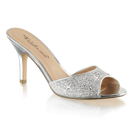 Fabulicious Womens Pumps LUCY-01 Slv Glitter Mesh Fabric