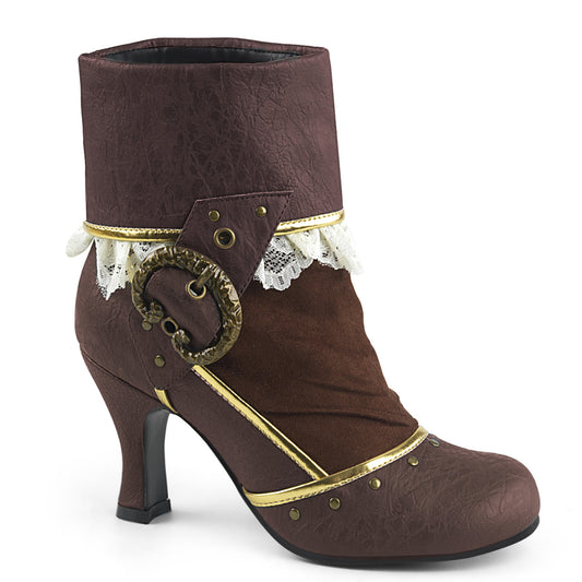 Funtasma Womens Boots. MATEY-115 Braune beunruhigte PU-Mikrofaser